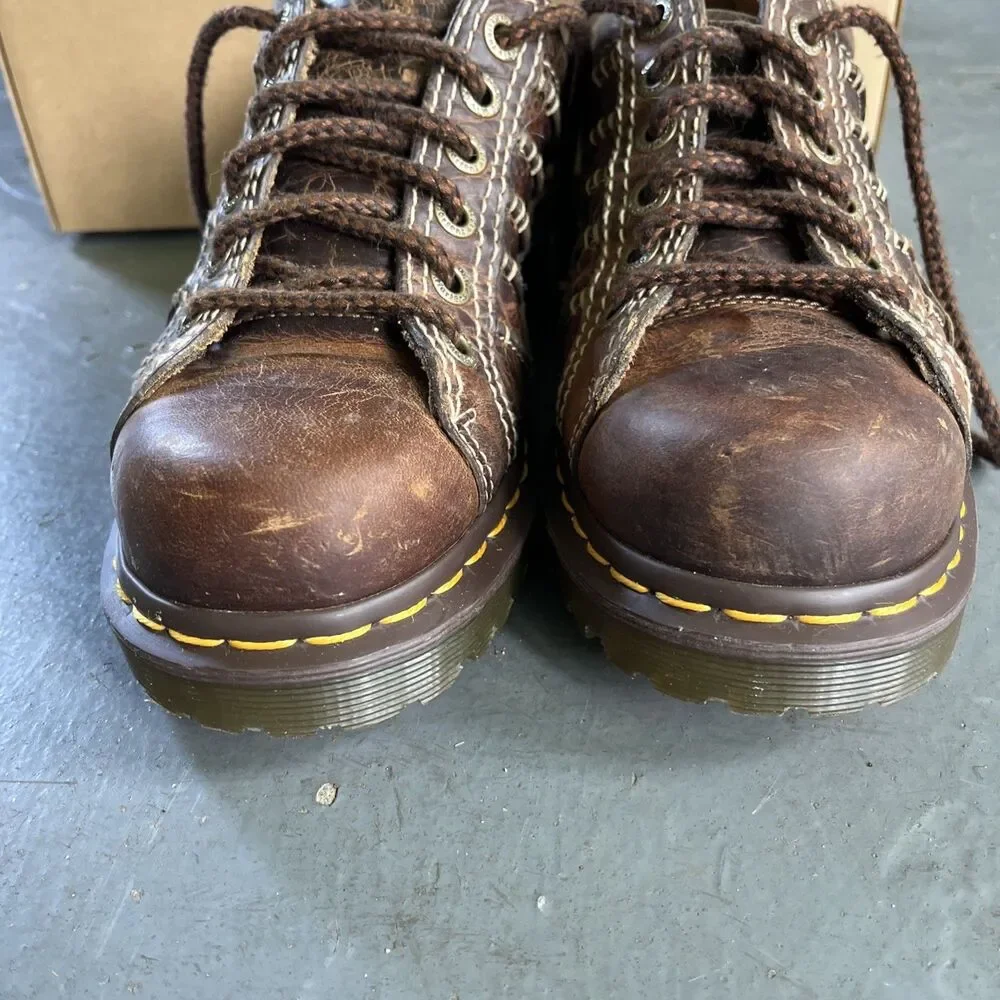 Dr. Martens Keith Chucky Distressed Leather Men's Shoes Brown UK 6 US 7 Docs